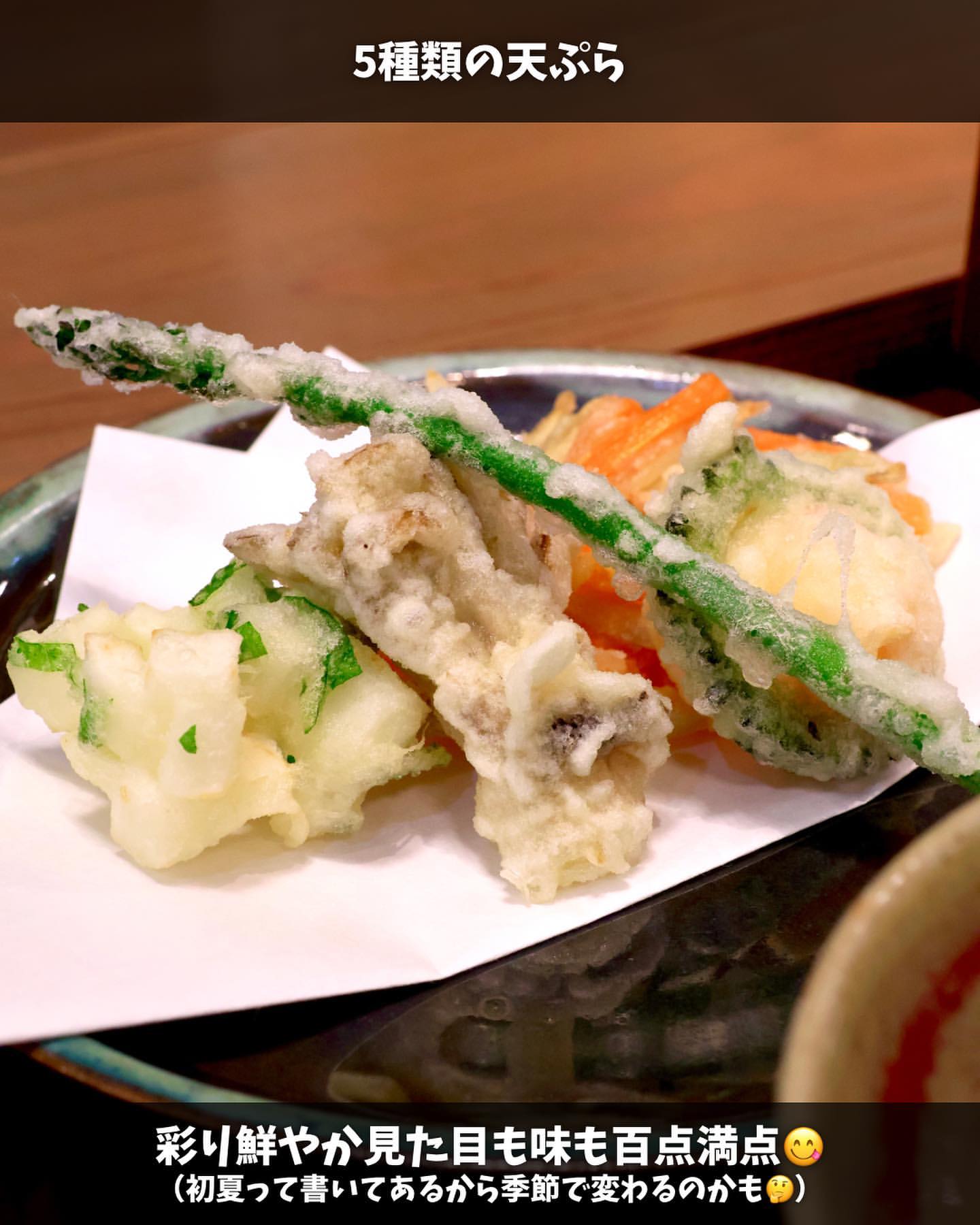 【弘前市・蕎麦カフェ 道草】彩り天ぷらと蕎麦せいろセット